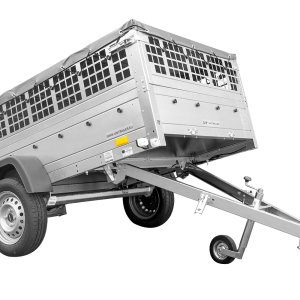 Grande remorque 230x125 Garden Trailer 230 KIPP avec bâche plate, ridelles grillagées et roue jockey