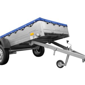 Remorque de jardin 264 KIPP avec roue jockey, châssis H-0 et bâche bleue