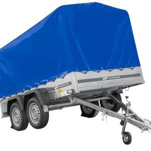 Remorque double essieux UNITRAILER 264/2 KIPP, bâche bleue
