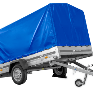Remorque simple essieu UNITRAILER 264 KIPP avec bâche bleue