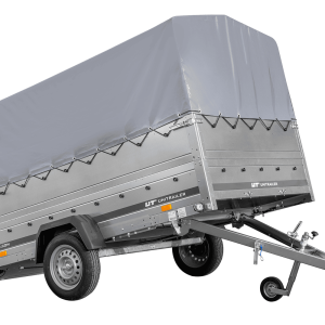 Remorque simple essieu UNITRAILER 264 KIPP avec bâche grise