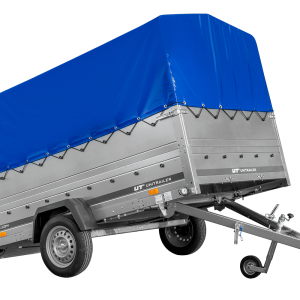 Remorque 1 essieu 264x150 UNITRAILER GARDEN 265 KIPP avec ridelles BIS et bâche bleue