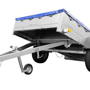 Remorque galvanisée 200x125 Garden Trailer 201 KIPP avec bâche bleue et roue jockey