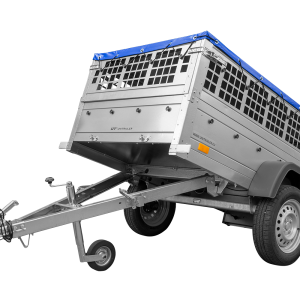 Remorque grillagée 200x106 Garden Trailer 200 KIPP avec bâche bleue, tiges de support et roue jockey