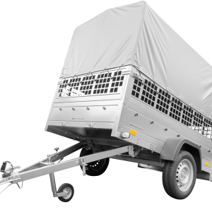 Remorque permis B Garden Trailer 201 KIPP 500 kg avec rehausses grillagées et bâche haute