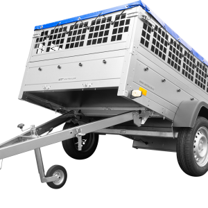Remorque simple essieu 200x125 Garden Trailer 201 KIPP avec bâche plate, tiges de support et roue jockey