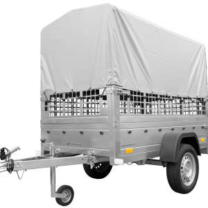 Remorque tôle Garden Trailer 200 KIPP 200x106 cm avec rehausses grillagées, bâche haute et arceau