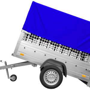 Remorque tôle non freinée Garden Trailer 200 KIPP 200x106 cm avec rehausses grillagées, bâche haute et arceau