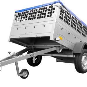Remorque utilitaire 200x125 Garden Trailer 201 KIPP avec bâche plate, ridelles grillagées et roue jockey