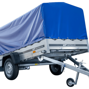 Remorque voiture longue 264 KIPP – Roue jockey et bâche bleue