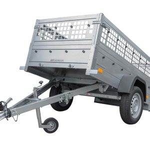 Remorque Garden Trailer 200 KIPP avec rehausses grillagées et roue jockey